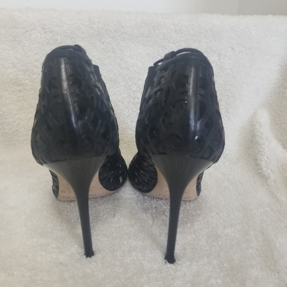 PRICE DROP-Jimmy Choo Tactic Napa Laser Cut Lace-Up Booties Size 39 1/2 - Picture 4 of 7